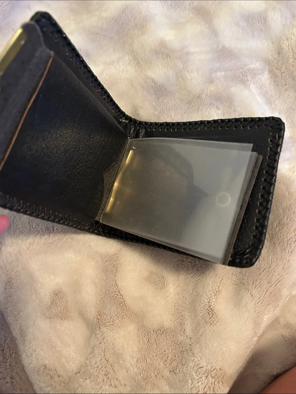 Handcrafted Tooled Leather Horse Bifold Wallet in Brown & Red